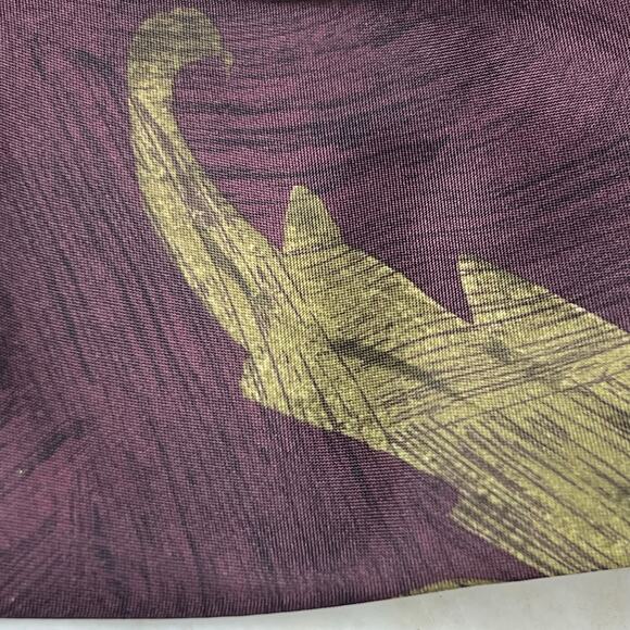 Italian All Silk Handmade Neck Tie Mens Purple Abstract Leaf Timeless Classic - Picture 5 of 5